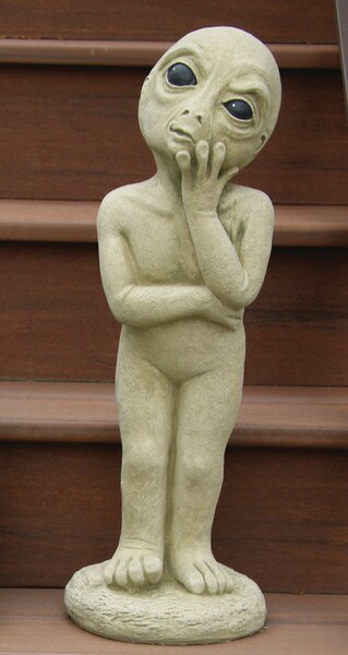 Alien Standing Garden Statue